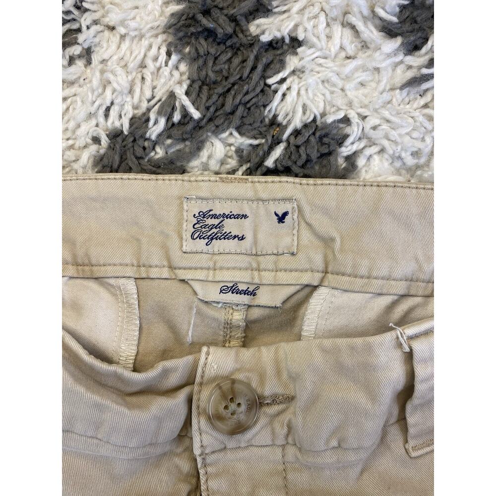 American Eagle Outfitters Chino Shorts Beige Cotton Stretch Pockets Size 8 - Picture 4 of 11
